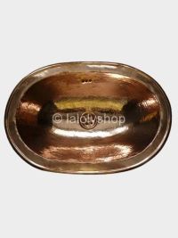 Vasque en cuivre rouge marocaine ovale 38 x 30 cm - à encastrer