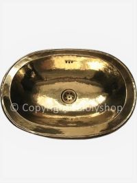 Vasque en cuivre doré marocaine ovale 58 x 42 cm - à encastrer