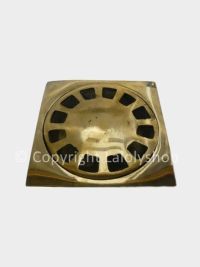 Siphon cloche en cuivre doré pour douche à l'italienne 14 x 14 cm